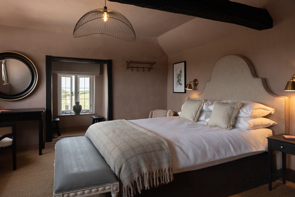 Boutique accommodation bedroom at Botley Hill Farmhouse in the Surrey Hills