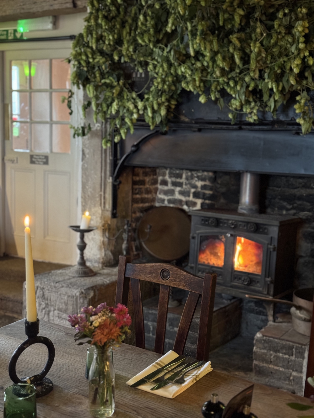 Botley Hill Farmhouse set for dinner